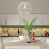Wicker Globe Style Hanging Pendant Lamp